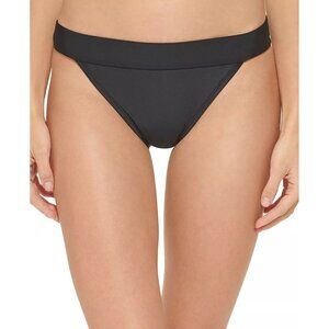 DKNY Womens Size Large Logo Banded Low-Rise Bikini Bottoms in Black $58 1864